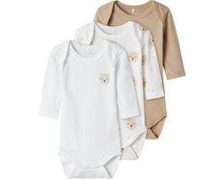 NAME IT NBNBODY 3P LS OXFORD BEAR NOOS Unisex Body - Maat 86
