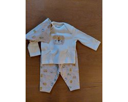 Newborn - Baby Kleding Jongens - Baby Cadeau - Bandana - Kraamcadeau - Babyshower Cadeau Setje 3/delig "lion" - 2-6Maanden