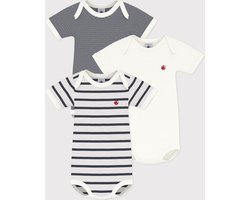 Petit Bateau Katoenen babypyjama zonder voetjes met Eiffeltorenprint Unisex Boxpak - Wit/Groen