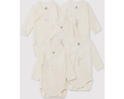 Petit Bateau Set van 5 Biologisch Katoenen Unisex Rompertje - Maat 62