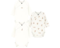 Petit Bateau Set van katoenen babybody's met lange mouwen en print