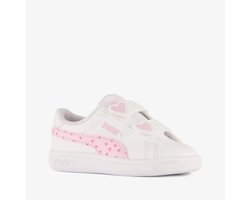 Puma Smash 3.0 Hearty V INF meisjes sneakers wit roze - Maat 24 - Uitneembare zool