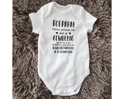 Romper met bekendmaking - korte mouw maat 50-56 - Cadeau voor de liefste aanstaande papa