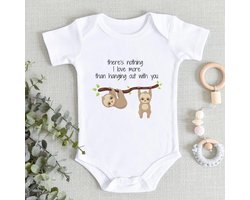 Rompertje - Romper - Newborn Kleding - Rompertjes Baby met Tekst - Baby Kleding Jongens en Meisjes - I Love Hanging Out With You - Kraamcadeau - Maat 56