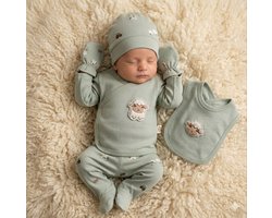 Schaap - 5-delige baby newborn kledingset - Newborn set - Babykleding - Babyshower cadeau - Kraamcadeau