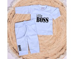 Setje Little boss - Maat 62/68 - 2 delig - Babykleding - Little Boss - Pakje - Babyjongen - Kraamcadeau - Jongen