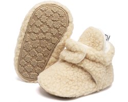 Steppies - Baby slofjes teddy - Beige - 12-18 Maanden (13cm) - Schoenmaat 20-21 - Stappertjes