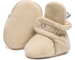 Steppies - baby slofjes voor jongens en meisjes - beige - 0-3 Maanden (9cm) - schoenmaat 15-16