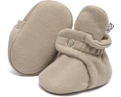 Steppies - Baby Slofjes voor Jongens en Meisjes - Taupe - 3-6 Maanden (10cm) - Schoenmaat 16-17