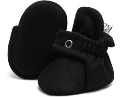 Steppies - Baby Slofjes voor Jongens en Meisjes - Zwart - 3-6 Maanden (10cm) - Schoenmaat 16-17