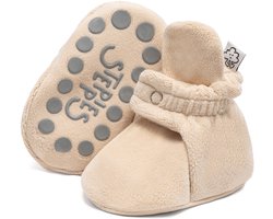 Steppies - Babyslofjes Antislip voor Jongens en Meisjes - Beige - 18-24 Maanden (14cm) - Schoenmaat 22-23 - Stappertjes