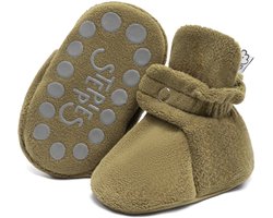 Steppies - Babyslofjes Antislip voor Jongens en Meisjes - Groen - 18-24 Maanden (14cm) - Schoenmaat 22-23 - Stappertjes