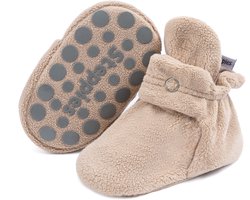 Steppies - Babyslofjes Antislip voor Jongens en Meisjes - Lichtbruin - 6-12 Maanden (11.5cm) - Schoenmaat 18-19 - Stappertjes