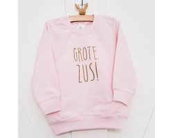 Sweater trui voor kind - Big Sister - Maat 92 roze - grote zus - big sis sister hoera Zwanger - Geboorte - Gezinsuitbreiding - Aankondiging - Cadeau - Zwangerschapsaankondiging - Girl