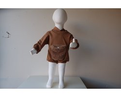 Teddy Romper Buidelzak Beige 3-6 - babykleding romper - nieuwborn romper - rompertjes baby - buidelzak - romper baby- rompertje lange mouwen- baby kleding meisje - baby kleding jongens - neutrale romper unisex, kraamcadeau, little, dutch