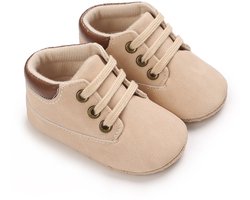 Ukkie Slofjes Babyschoenen Levi Beige Maat 20 - Jongens en Meisjes - Veters - antislip - zachte zool