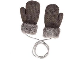 Wollen Baby Wantjes met Koord – Meisjes – Grijs – 3-18 maanden