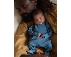 Wollen boxpakje / kruippakje – Merinowol - Vintage Indigo 50