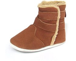 Aapie leren babyslofjes Winterboot Montreal - laarsjes - gevoerd - antislip - bruin - maat S