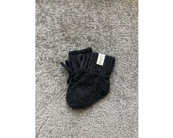 Adalletti Merino wol booties - Antraciet | Merino sokken | slofjes | Merino wol slofjes | baby
