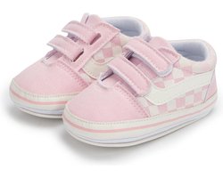 Baby schoentjes - babysneakers van Completebabyuitzet - klittenband met veter - Schoenmaat 19-20 – 6-12 maanden (12cm) - roze
