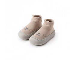 Babyschoenen, eerste loopschoenen, antislip, ademend met zachte stevige rubberen zool, voor binnen en buiten Maat 22 - (12 - 18 Maanden) BRUIN
