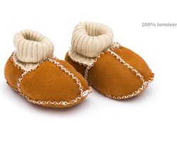 Babyslofjes 100% lamsleer - Bruin - Maat 19/20 - Fillikid