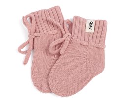 Babyslofjes - 100% Merino wol – roze - slofjes voor je baby, dreumes en peuter voor jongens en meisjes - 3-6 Maanden (10,5cm) - schoenmaat 17-18