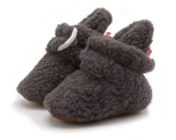 Babyslofjes - Baby sloffen - Maat 18-19 - Klittenband sluiting - Zwart