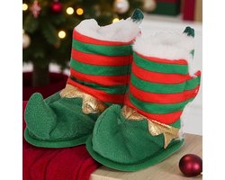 Babyslofjes Elf – Maat 20–21 – Luxe Kerstcadeauset met Plexiglas Kerstbal “My First Christmas”