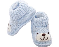 Babyslofjes newborn – jongens en meisjes - 100% katoen - Maat 16 - 9,5cm - Blauw