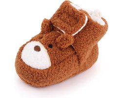 Babyslofjes - voor Pasgeborenen, Peuters en Baby's - Hoog - Maat 19-20 - 12cm - Bruin