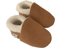 Babyslofjes winter suede van Baby-slofje - Bruin maat 16/17