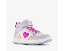 Blue Box hoge meisjes sneakers met hartje lila - Maat 25
