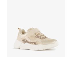 Blue Box meisjes sneakers met panterprint details beige goud - Maat 23