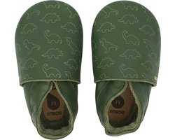Bobux Soft Soles - Baby Slofjes Leer - Dino Olive - Maat 20
