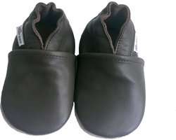 Donkerbruine leren babyslofjes van Baby-Slofje maat 21-22