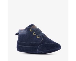 Groot suède babyschoenen blauw - Maat 21 - Echt leer - Uitneembare zool - In cadeauverpakking