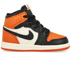Jordan 1 High OG Shattered Backboard - Kinderschoen - Zwart/Oranje - Maat 25 - Doos Zonder Deksel