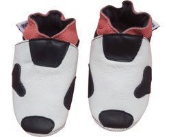 Leren Babyslofjes van Baby-Slofje - Koe - Koeprint - Roze - Maat 24/25