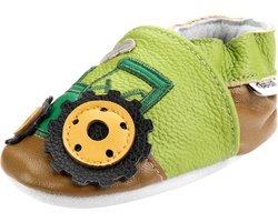 Leren babyslofjes van Baby-Slofje Tractor maat 22-23