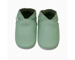 Lichtgroene effen leren babyslofjes van Baby-Slofje maat 24/25