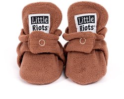 Little Riots - Babyslofjes - Fleece Original - Brownie - 0-3 Maanden (9cm) - Schoenmaat 13-15