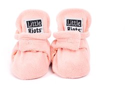 Little Riots - Babyslofjes - Fleece Original - Roze - 0-3 Maanden (9cm) - Schoenmaat 13-15
