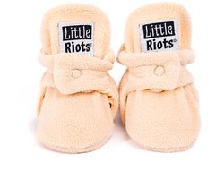 Little Riots - Babyslofjes - Fleece Original - Soft Beige - 3-6 Maanden (10cm) - Schoenmaat 16-17