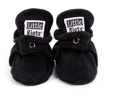 Little Riots - Babyslofjes - Fleece Original - Zwart - 0-3 Maanden (9cm) - Schoenmaat 13-15
