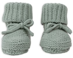 Lodger - Babyslofjes groen gebreid katoenen 0-6M zacht katoen Slipper Knit