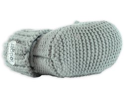 Lodger - Wollen babyslofjes - Groen - Blijven altijd vastzitten met veters - 6-12 M