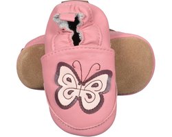 Melton Leather Shoe - Butterfly - Dusty Rose - babyslofjes - maat 18-24m