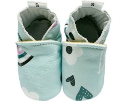 Mintkleurige bedrukte babyslofjes van Babysteps maat XS